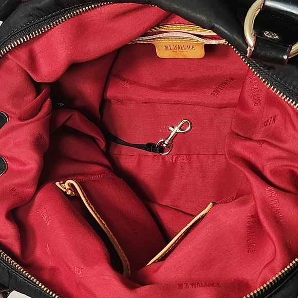 MZ WALLACE Belle Bedford Nylon Tote Handbag Medium Size Purse Zippers Black - Picture 9 of 16